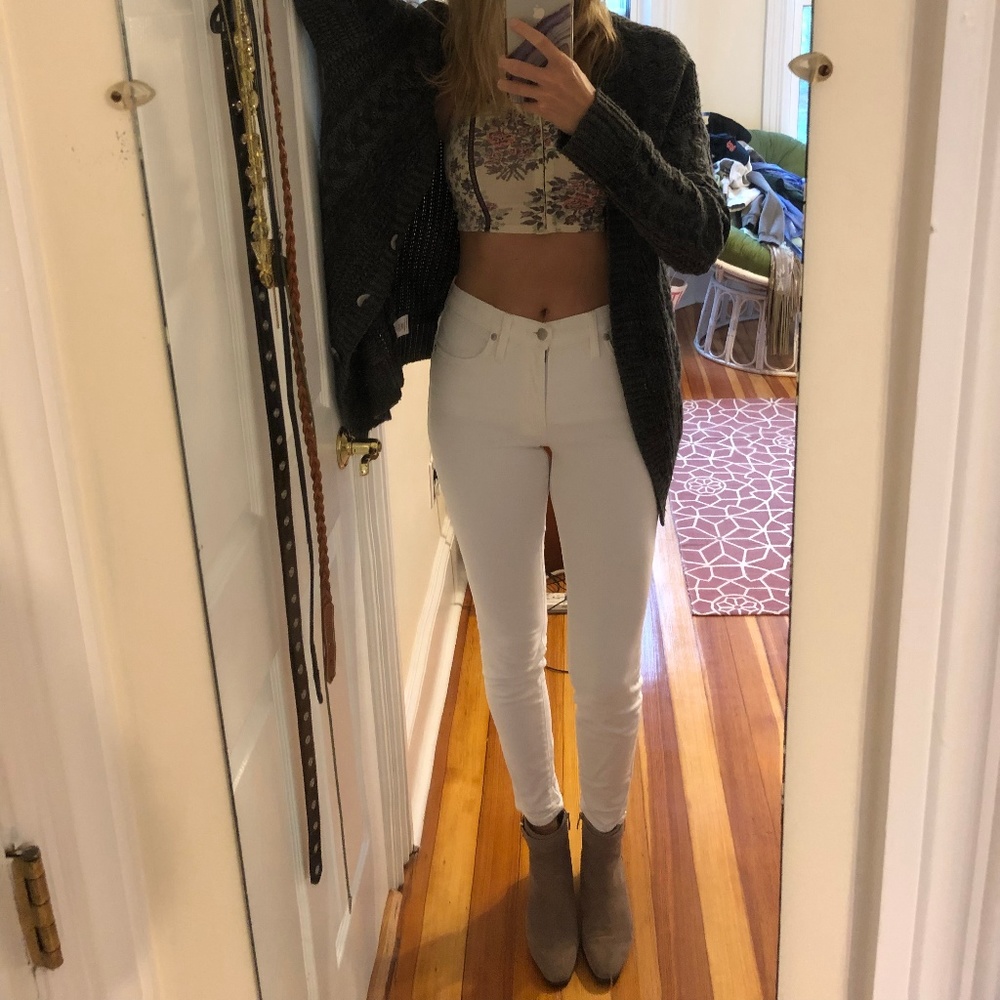 Madewell tall 9" high-rise skinny jeans pure white